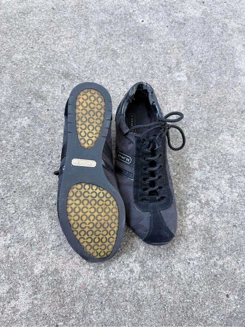 Coach Women’s Black Lace-Up Casual Sneakers